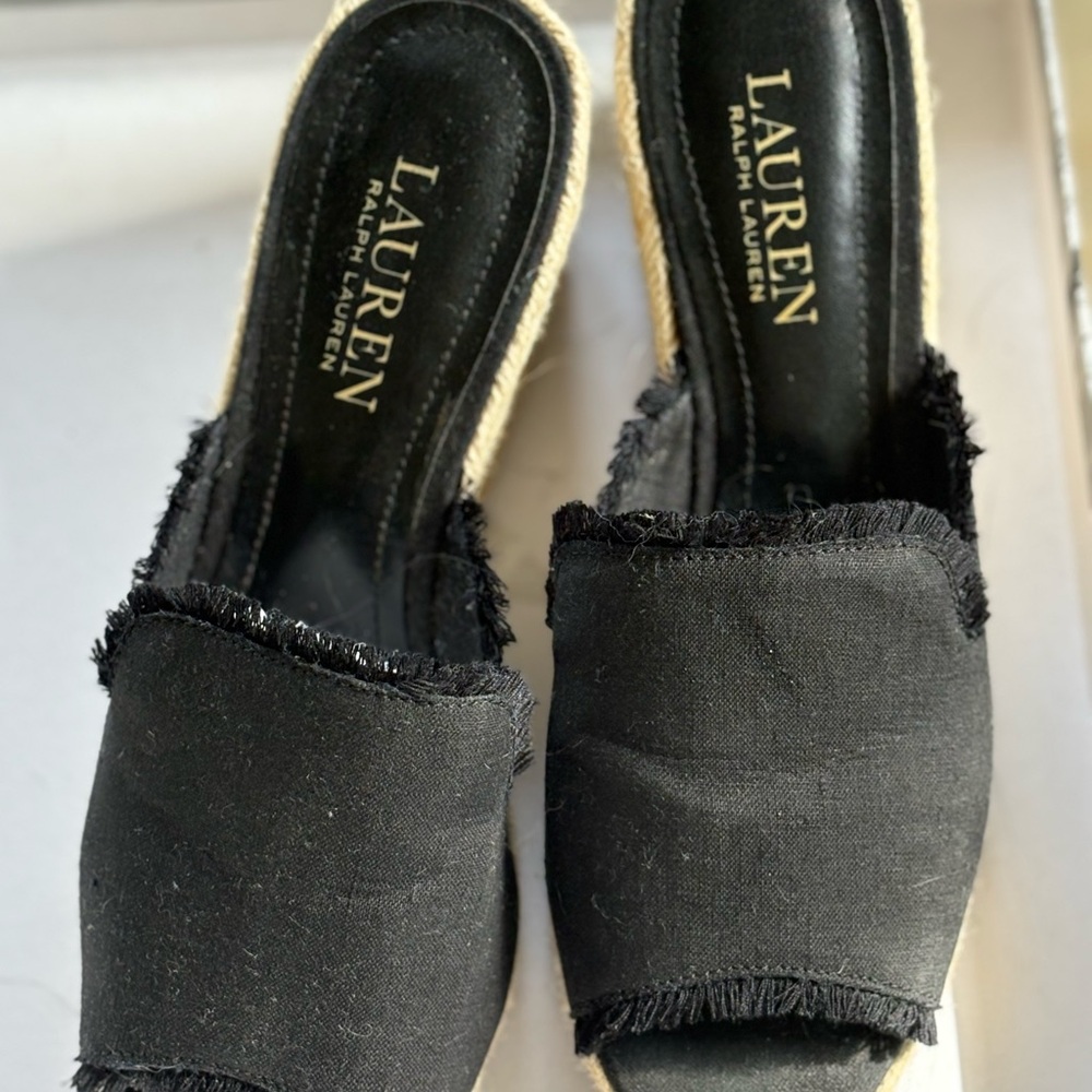 Lauren Ralph Lauren Black Espadrille Sandals